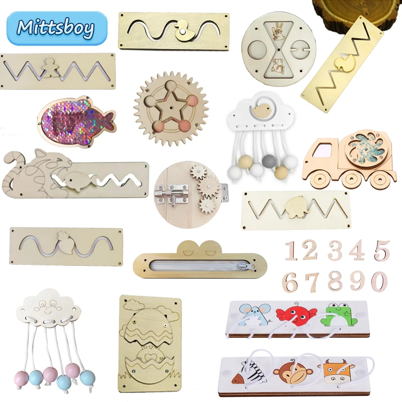 Montessori Wooden Busy Board Toddler - DIY Beschäftigt Bord Montessori Pädagogisches Spielzeug