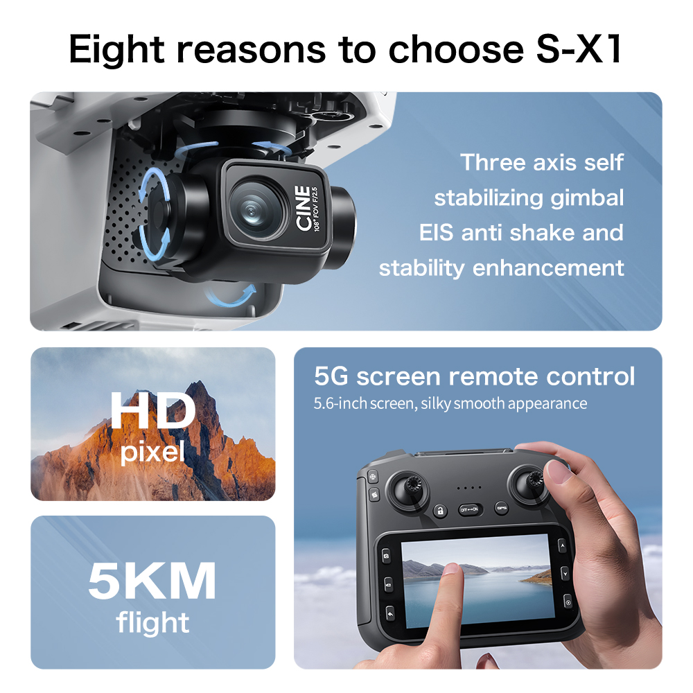Original S-X1 GPS-Drohne 8K HD – Fpv Brushless Rc Drone 4K Bewertung und Preis